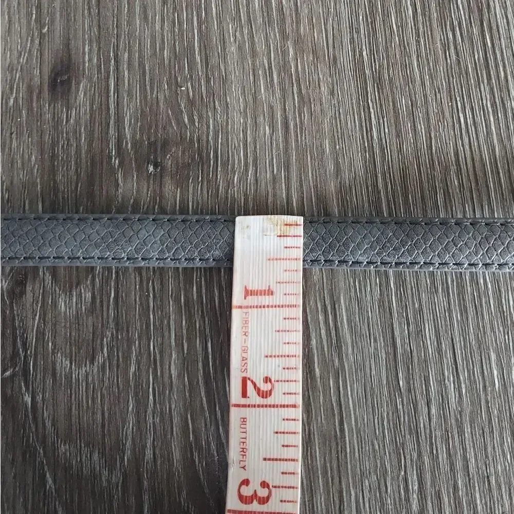 Gray Skinny Snake Print Belt 36